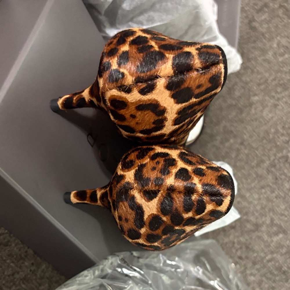 Ann Taylor Brown Leopard Print Heels 7.5 - Picture 6 of 7